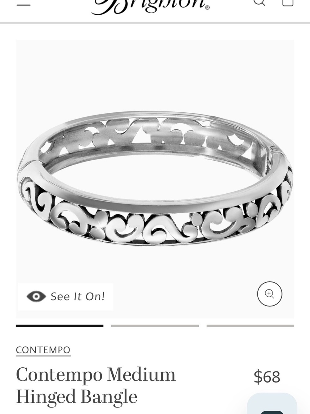 Gently worn Brighton sterling bangle